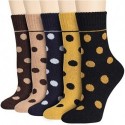 QIXULM Women's Winter Wool Socks Warm Soft Pattern Crew Socks (5 Pairs)