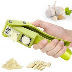 BeCeLe Garlic Press, 2 in 1 Garlic Slicer and Mincer, Professional Food Grade Garlic Crusher with Ergonomic Handle & Large Chamber - Easy Squeeze and Clean, Rust Proof, Dishwasher Safe