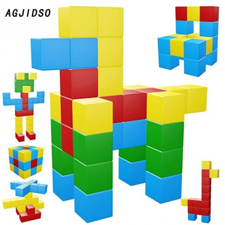 AGJIDSO Magnetic Blocks, 40 Pieces Magnetic Cubes, Innovative Magnetic Building Blocks for Kids, Autism Toys Magic Cube, Sensory Toys for Kids