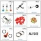 AGJIDSO 220 Pcs Fishing Tackle Kit, Fishing Terminal Tackle Set Included Fishing Hooks, Swivels, Connector, Weights, Fishing Space Bean, Luminous Gourds, Suitable for Freshwater & Saltwater Fishing