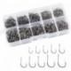 CPOGEBD Fishing Hooks, 500 Pack High Carbon Steel Circle Hooks with Barbs Premium Fishhooks with Plastic Box, 10 Sizes Fishing Hooks Freshwater Fish Hooks
