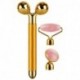 YUHUO 3-IN-1 Electric Jade Roller Vibrating Facial Roller & Face Massager, Rose Quartz