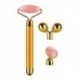 YUHUO 3-IN-1 Electric Jade Roller Vibrating Facial Roller & Face Massager, Rose Quartz