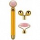 YUHUO 3-IN-1 Electric Jade Roller Vibrating Facial Roller & Face Massager, Rose Quartz