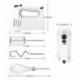 Hand Mixer Electric egg beater, Tikaii 180W Multi-speed Hand Mixer with Turbo Button, Easy Eject Button and 5 Attachments (Beaters, Dough Hooks, and Whisk)