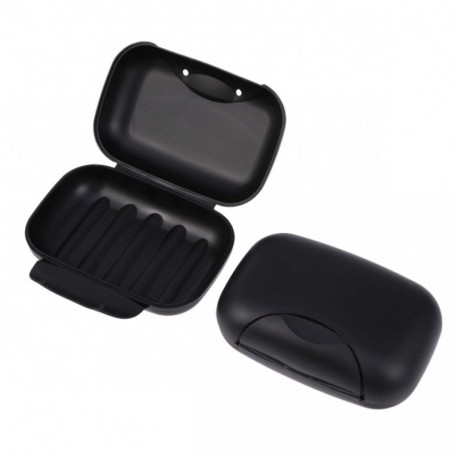 Wokic Soap Case 2Pcs Travel Soap Box Sealing Waterproof Soap Dish Holder for Men Women Home Bathroom Shower Travel (Black)