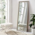 Zhangui Full Length Mirror Standing Hanging or Leaning Against Wall, Large Rectangle Bedroom Mirror Floor Mirror Dressing Mirror Wall-Mounted Mirror, Champagne Gold Solid Wood Plaster Frame