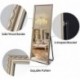Zhangui Full Length Mirror Standing Hanging or Leaning Against Wall, Large Rectangle Bedroom Mirror Floor Mirror Dressing Mirror Wall-Mounted Mirror, Champagne Gold Solid Wood Plaster Frame